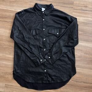 West of Melrose Black Faux Leather Jacket Size S